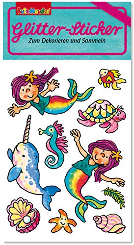 Glitter-Sticker * MEERJUNGFRAU * von Lutz Mauder | 72320 | als Mitgebsel für Kinder | Nixen Aufkleber zum Kindergeburtstag & Basteln von Lutz Mauder