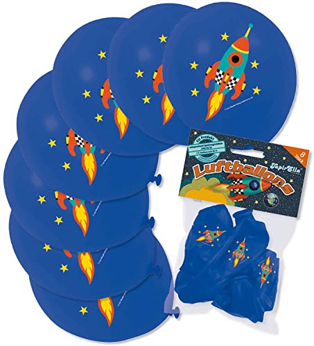 8 Luftballons * RAKETE * als Weltraum-Deko für Kindergeburtstag oder Mottoparty | 66028 | Party Kinder Geburtstag Party Ballons von Lutz Mauder