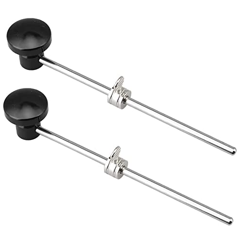 Mauedest 2 x Bass Drum Beater Kick-Pedal aus Aluminium für Pedalboards mit Silikonkopf für Instrument, ein Schlagzeug (schwarz) von Mauedest