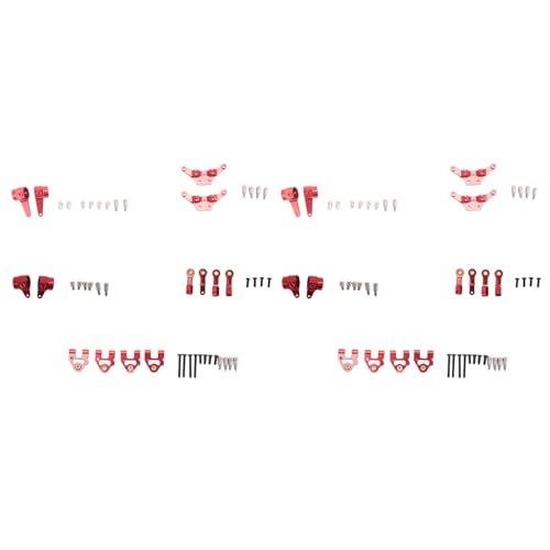 Mauedest 2Satz Metall Verbesserte Teile Lenkung Cup Swing Arm Plate Set für P929 P939 K969 K979 K989 K999 1/28 RC Auto, Rot von Mauedest