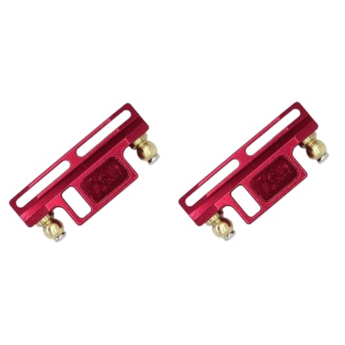 Mauedest 2X für D12 1/10 RC Truck Upgrade Teile für Auto Metalllenkergruppe Lenkradschloss Ersatzzubehör, Rot von Mauedest