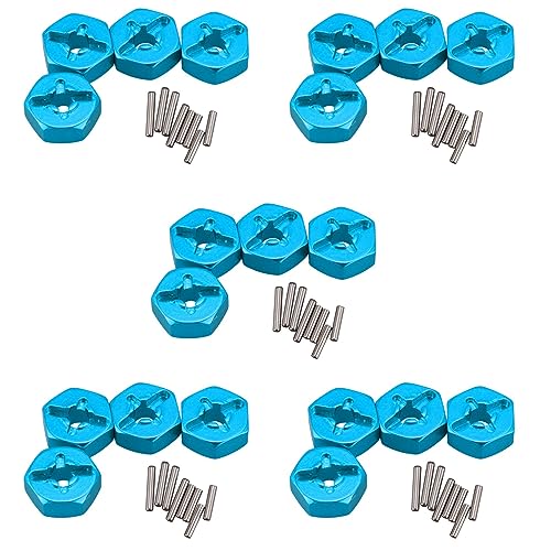 Mauedest 5 x Upgrades Sechskant-Rad-Kombinationsrad aus Aluminiumlegierung 12 mm für 144001 1/14 Teile für RC Auto, Blau von Mauedest
