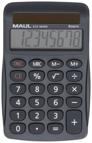 Maul ECO MJ 455 Tischrechner Grau Display (Stellen): 8solarbetrieben (B x H x T) 71 x 112 x 20mm von Maul