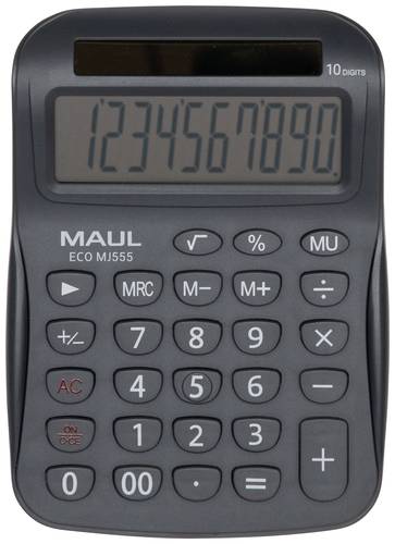 Maul ECO MJ 555 Tischrechner Grau Display (Stellen): 10solarbetrieben (B x H x T) 110 x 154 x 27mm von Maul