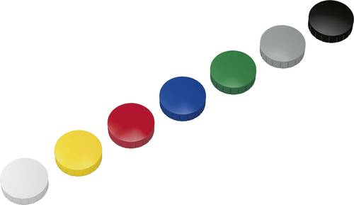 Maul Magnet MAULsolid (Ø x H) 38mm x 15.5mm rund Gelb, Rot, Blau, Weiß, Grün, Grau, Schwarz 10 St von Maul