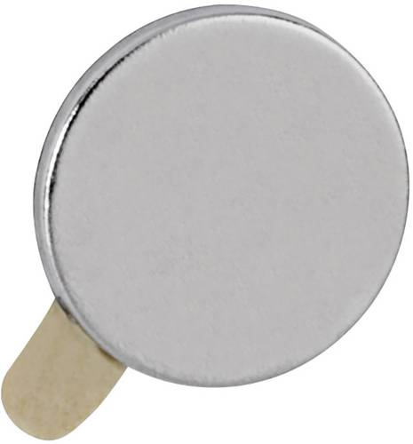 Maul Neodym Magnet (Ø x H) 10mm x 1mm Scheibe, selbstklebend Silber 20 St. 6167196 von Maul