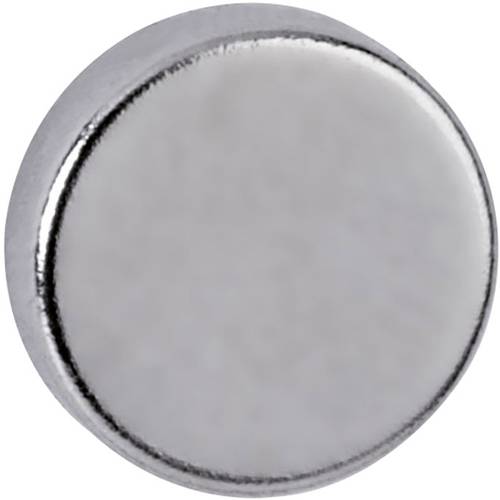 Maul Neodym Magnet (Ø x H) 10mm x 3mm Scheibe Silber 10 St. 6166396 von Maul