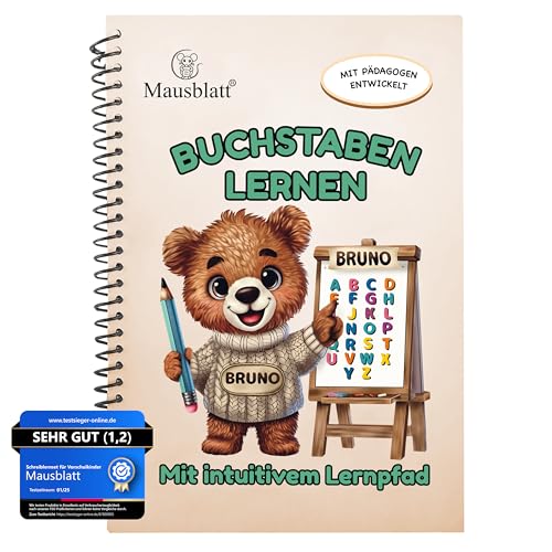 Mausblatt® Buchstaben lernen ab 4 5 6 - Vorschule Übungshefte ab 4 5 6 Junge & Mädchen - lesen lernen Vorschule – Schreiben lernen - Schreibheft 1 Klasse – Montessori Buch von Mausblatt