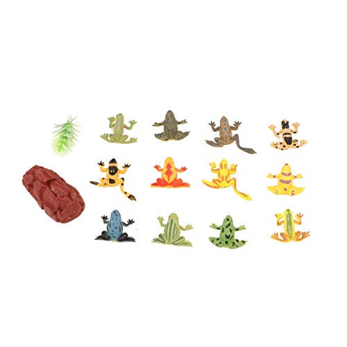 Mavaol 12pcs PVC Frogs Model Amphibian Unterrichtsspielzeug Set gefälschte Grassteinkinder Ausbildung von Mavaol