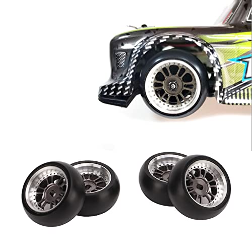 Mavis Laven RC Drift Reifen, für Wltoys K969 K989 P929 1/28 Spielzeug Ferngesteuertes Auto, Hartplastikreifen, Felgen aus Aluminiumlegierung, 4 Stück, Hohe Abriebfestigkeit (Titan) von MAVIS LAVEN