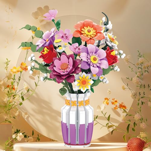 Flowers Bouquet Building Set, Compatible with Lego Flowers, Flowers Botanical Building Toys, 11005 (1278 PCS) von Mavo brix