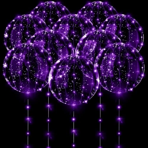 Mavouri 10 Stück 20 Zoll Leuchtende Bobo Luftballons Lila von Mavouri
