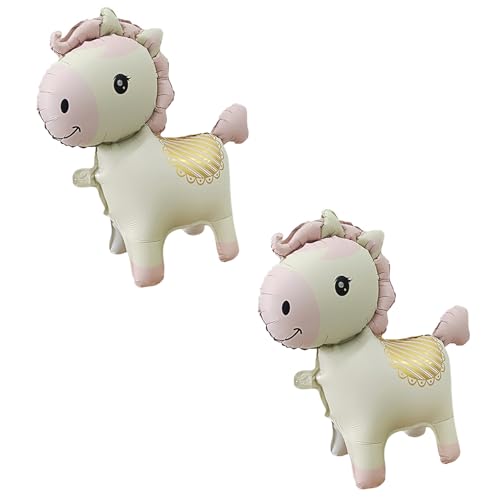 Mavouri 2 Stück Pferd Luftballons Stehend Creme von Mavouri