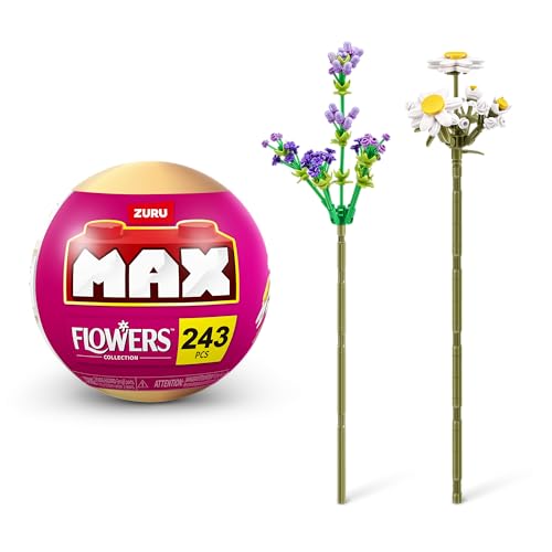 MAX Premium Flowers Bausteine(Gänseblümchen und Lavendel) (bis zu 243 Teile, 2 Blumen pro Kapsel, 10 zum Sammeln) von ZURU, Muttertagsgeschenk von Max Build More