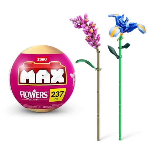 MAX Premium Flowers Bausteine(Knöterich und Iris) (bis zu 243 Teile, 2 Blumen pro Kapsel, 10 zum Sammeln) von ZURU, Muttertagsgeschenk von Max Build More