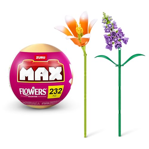 MAX Premium Flowers Bausteine(Lilie und Levkoje) (bis zu 243 Teile, 2 Blumen pro Kapsel, 10 zum Sammeln) von ZURU von MAX