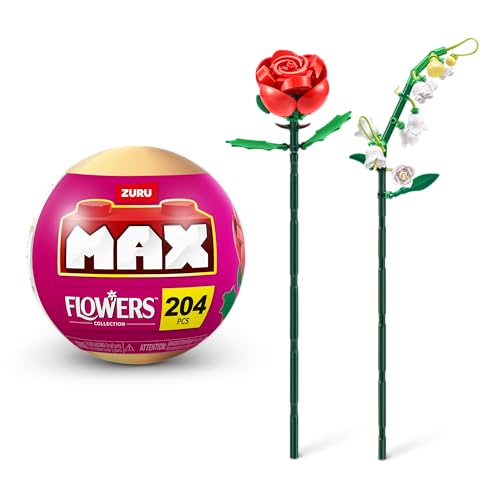 MAX Premium Flowers Bausteine(Rose und Maiglöckchen) (bis zu 243 Teile, 2 Blumen pro Kapsel, 10 zum Sammeln) von ZURU von MAX