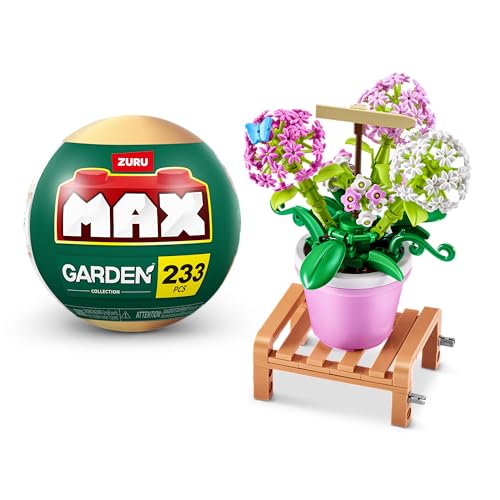 MAX Premium Garden Bausteine (bis zu 233 Teile, 6 zum Sammeln). Bausteine für Teenager, Baue, sammle und präsentiere Deine Gartensammlung (Hortensie Macrophylla, 1 Kapsel), Muttertagsgeschenk von Max Build More