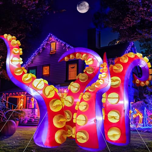 Max Fun Aufblasbare Halloween-Dekorationen für den Außenbereich, mit LED-Lichtern, für den Außenbereich, Garten, Rasen, 4 Stück von Max Fun