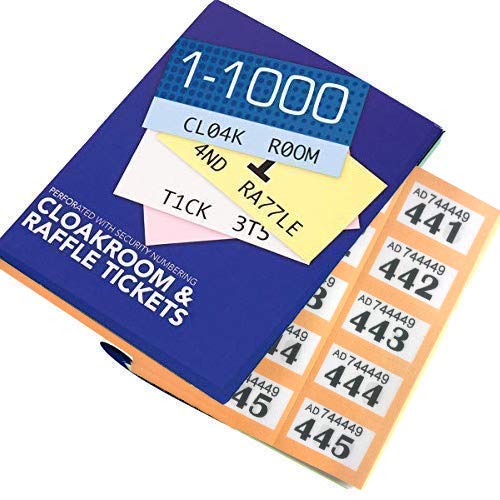 Garderoben-Tickets, nummeriert von 1-1000, hochwertige Perforationen, leicht abreißbar, Orange Garderoben-Tickets, nummeriert von 1-1000, hochwertige Perforationen, leicht abreißbar, Orange von Max Solutions