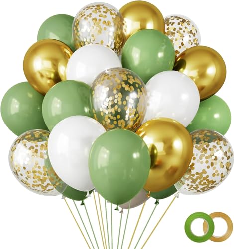 Grüne Luftballons Geburtstag, Salbei Grün Gold Weiß LuftBallons für Hochzeit,50 Stück 30cm Helium Ballons für Jungen Mädche Geburtstage, Hochzeit, Baby shower, Babyparty, Jubiläum Partydeko Grüne Luftballons Geburtstag, Salbei Grün Gold Weiß LuftBallons für Hochzeit,50 Stück 30cm Helium Ballons für Jungen Mädche Geburtstage, Hochzeit, Baby shower, Babyparty, Jubiläum Partydeko von Max running