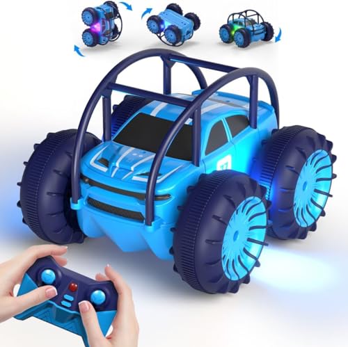 MaxTronic Ferngesteuertes Auto Amphibienfahrzeug，2,4G Direktladung mit LED | Stunt 360° Flips Ferngesteuertes RC Auto von MaxTronic