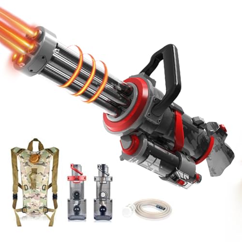 Maxee Elektrische Wasserpistole, Gatling Wasserspritzpistole für Erwachsene mit 3 l großem Rucksack, Rotierender Düse und LED-Licht, Leistungsstarker Water Gun mit großer Reichweite von 8–10 m Rot Maxee Elektrische Wasserpistole, Gatling Wasserspritzpistole für Erwachsene mit 3 l großem Rucksack, Rotierender Düse und LED-Licht, Leistungsstarker Water Gun mit großer Reichweite von 8–10 m Rot von Maxee