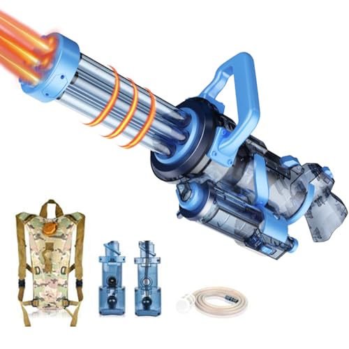 Maxee Elektrische Wasserpistole, Gatling Wasserspritzpistole für Erwachsene mit 3 l großem Rucksack, Rotierender Düse und LED-Licht, Leistungsstarker Water Gun mit großer Reichweite von 8–10 m Blau Maxee Elektrische Wasserpistole, Gatling Wasserspritzpistole für Erwachsene mit 3 l großem Rucksack, Rotierender Düse und LED-Licht, Leistungsstarker Water Gun mit großer Reichweite von 8–10 m Blau von Maxee