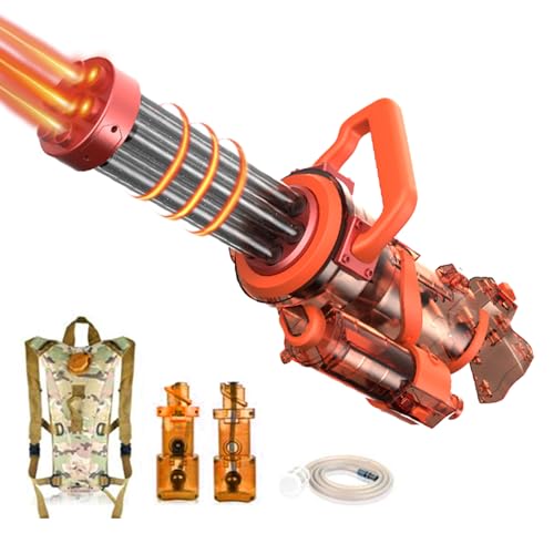 Maxee Elektrische Wasserpistole, Gatling Wasserspritzpistole für Erwachsene mit 3 l großem Rucksack, Rotierender Düse und LED-Licht, Leistungsstarker Water Gun mit großer Reichweite von 8–10 m Orange Maxee Elektrische Wasserpistole, Gatling Wasserspritzpistole für Erwachsene mit 3 l großem Rucksack, Rotierender Düse und LED-Licht, Leistungsstarker Water Gun mit großer Reichweite von 8–10 m Orange von Maxee