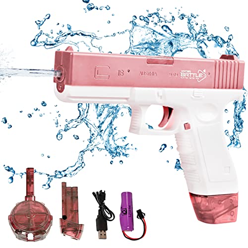Maxee Elektrische Wasserpistole, Pistols 25-32 ft mit Großer Reichweite, EIN-Knopf-Automatik Spritzpistolen Wasser Spielzeug Pistolen für Kinder Erwachsene Schwimmbad Party Strand im Freien, Glk-Pink Maxee Elektrische Wasserpistole, Pistols 25-32 ft mit Großer Reichweite, EIN-Knopf-Automatik Spritzpistolen Wasser Spielzeug Pistolen für Kinder Erwachsene Schwimmbad Party Strand im Freien, Glk-Pink von Maxee