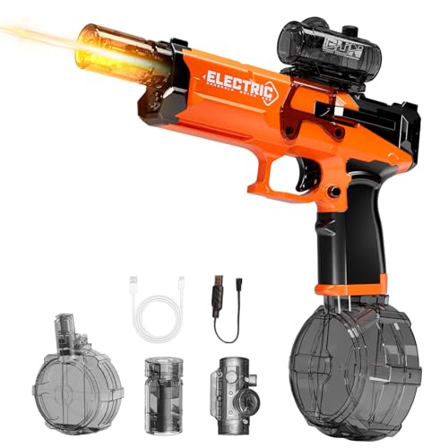 Maxee Elektrische Wasserpistole mit Mündungslicht, Automatische Wasserpistole mit 7-8 M Großer Reichweite, Wiederaufladbar Wasserpistole, Water Gun für Kinder/Erwachsene Sommer Schwimmbad, Strand Maxee Elektrische Wasserpistole mit Mündungslicht, Automatische Wasserpistole mit 7-8 M Großer Reichweite, Wiederaufladbar Wasserpistole, Water Gun für Kinder/Erwachsene Sommer Schwimmbad, Strand von Maxee