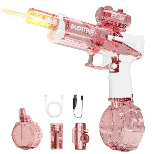 Maxee Elektrische Wasserpistole mit Mündungslicht, Automatische Wasserpistole mit 7-8 M Großer Reichweite, Wiederaufladbar Wasserpistole, Water Gun für Kinder/Erwachsene Sommer Schwimmbad, Strand Maxee Elektrische Wasserpistole mit Mündungslicht, Automatische Wasserpistole mit 7-8 M Großer Reichweite, Wiederaufladbar Wasserpistole, Water Gun für Kinder/Erwachsene Sommer Schwimmbad, Strand von Maxee