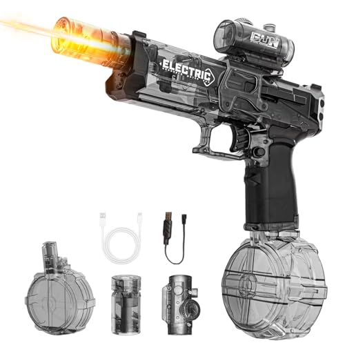 Maxee Elektrische Wasserpistole mit Mündungslicht, Automatische Wasserpistole mit 7-8 M Großer Reichweite, Wiederaufladbar Wasserpistole, Water Gun für Kinder/Erwachsene Sommer Schwimmbad, Strand Maxee Elektrische Wasserpistole mit Mündungslicht, Automatische Wasserpistole mit 7-8 M Großer Reichweite, Wiederaufladbar Wasserpistole, Water Gun für Kinder/Erwachsene Sommer Schwimmbad, Strand von Maxee