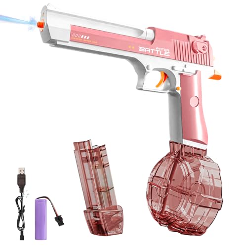 Maxee Elektrische Wasserpistole, Spielzeug Wasserpistolen mit Licht, EIN-Knopf Automatische Wasserspritzpistolen für Kinder Erwachsene Sommer Schwimmbad Party Strand im Freien von Maxee