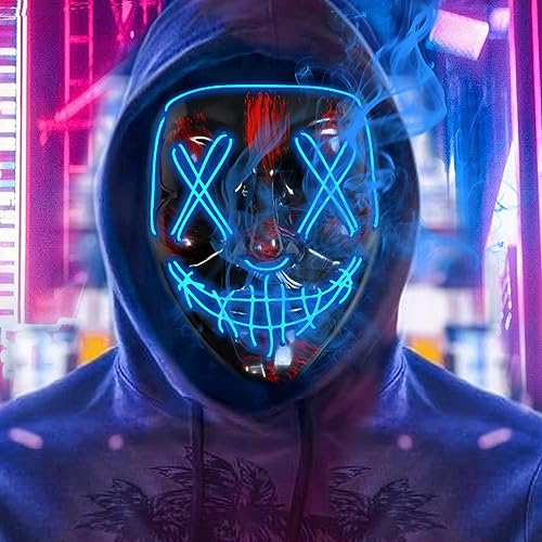 Maxee LED Maske Halloween mit 3 Beleuchtungs Modi, Halloween kostüm Herren, the Purge Maske, Ghostface kostüm,Halloween kostüm Herren & Damen, Scream Maske für Fasching Kostümspiele Cosplay Party Maxee LED Maske Halloween mit 3 Beleuchtungs Modi, Halloween kostüm Herren, the Purge Maske, Ghostface kostüm,Halloween kostüm Herren & Damen, Scream Maske für Fasching Kostümspiele Cosplay Party von Maxee