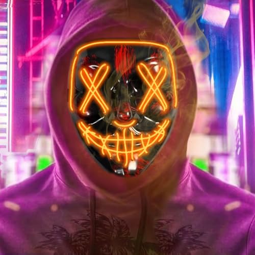 Maxee LED Maske Halloween mit 3 Beleuchtungs Modi, Halloween kostüm Herren, the Purge Maske, Ghostface kostüm,Halloween kostüm Herren & Damen, Scream Maske für Fasching Kostümspiele Cosplay Party Maxee LED Maske Halloween mit 3 Beleuchtungs Modi, Halloween kostüm Herren, the Purge Maske, Ghostface kostüm,Halloween kostüm Herren & Damen, Scream Maske für Fasching Kostümspiele Cosplay Party von Maxee