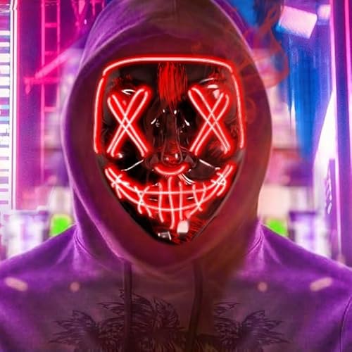 Maxee LED Maske Halloween mit 3 Beleuchtungs Modi, Halloween kostüm Herren, the Purge Maske, Ghostface kostüm,Halloween kostüm Herren & Damen, Scream Maske für Fasching Kostümspiele Cosplay Party Maxee LED Maske Halloween mit 3 Beleuchtungs Modi, Halloween kostüm Herren, the Purge Maske, Ghostface kostüm,Halloween kostüm Herren & Damen, Scream Maske für Fasching Kostümspiele Cosplay Party von Maxee