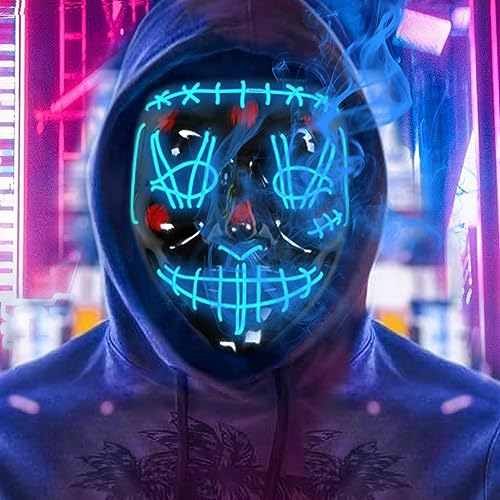 Maxee LED Maske Halloween mit 3 Beleuchtungs Modi, Leuchtende Halloween Maske, Beleuchtung Grusel Grimasse Maske,Horror Totenkopf Maske für Fasching Kostümspiele Cosplays Partys Maxee LED Maske Halloween mit 3 Beleuchtungs Modi, Leuchtende Halloween Maske, Beleuchtung Grusel Grimasse Maske,Horror Totenkopf Maske für Fasching Kostümspiele Cosplays Partys von Maxee