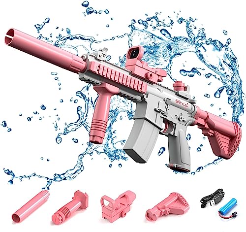 Maxee M416 Elektrische Wasserpistole, Pistols mit Großer Reichweite, Spritzpistolen Wasser Spielzeug Pistolen für Kinder Erwachsene Sommer Schwimmbad Party Strand im Freien M416 von Maxee