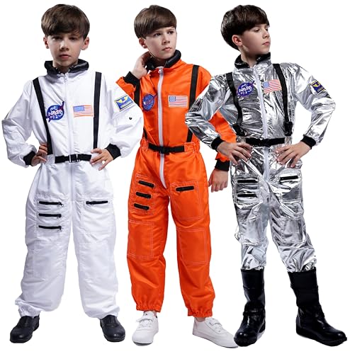 Maxim Party Supplies Astronauten-Kostüm für Kinder, Einteiler mit gestickten Aufnähern und Taschen, Orange, Größe 8–10 Maxim Party Supplies Astronauten-Kostüm für Kinder, Einteiler mit gestickten Aufnähern und Taschen, Orange, Größe 8–10 von Maxim Party Supplies