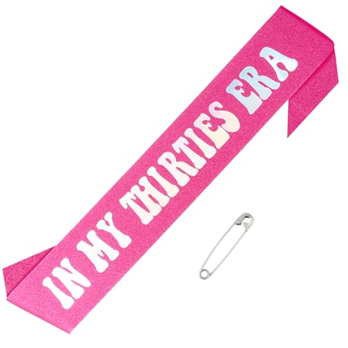 Maxqzin Schärpe zum 30. Geburtstag, Schärpe zum 30. Geburtstag, für Frauen und Mädchen, weicher Fleck, personalisierbar, für Geburtstagsgeschenk, Party-Dekoration, Zubehör (Rosarot) von Maxqzin