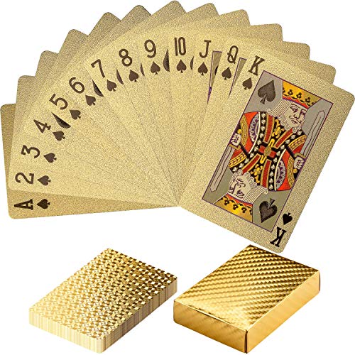 GAMES PLANET Design Pokerkarten aus Kunststoff, 100% WASSERDICHT, reißfest, Varianten: Pure Gold/Black Gold/Black Silver, Poker Deck Plastik Spielkarten von GAMES PLANET