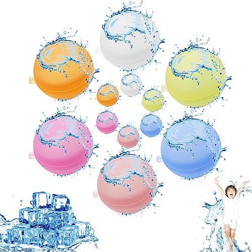 May Huang 18 Stück Wiederverwendbare Wasserballons, Schnell Zu Füllende Weiche Wasserbomben, Schnell befüllbare Silikon Spritzbälle für Kinder Erwachsene Outdoor-Spiele, Sommerpartys von May Huang