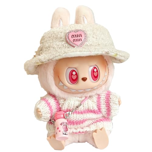 May Huang Bekleidung für 17cm Labu Plüsch, Kuscheltier Kleidung Outfit nur Bekleidungs zubehör für 17cm Labu Plush Pullover Hoodie Bekleidung DIY Kinder Geschenke (H) von May Huang