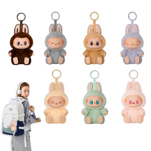 May Huang Labubu Plush Keychain, Labubu Monster Keychain, Labubu Plüsch Schlüsselanhänger, Labubu Kuscheltier, Labubu Plüsch Anhänger, Labubu Plushies Toy, Labubu Toy Doll (7PCS) von May Huang