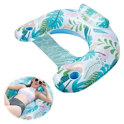 May Huang Luftmatratze Pool, Aufblasbares Schwimmbett Wasserhängematte, Schwimmhängematte, Wasser Hängematte mit Luftpumpe für Swimmingpool Beach, Pool Spielzeug für Erwachsene und Kinder (J) von May Huang