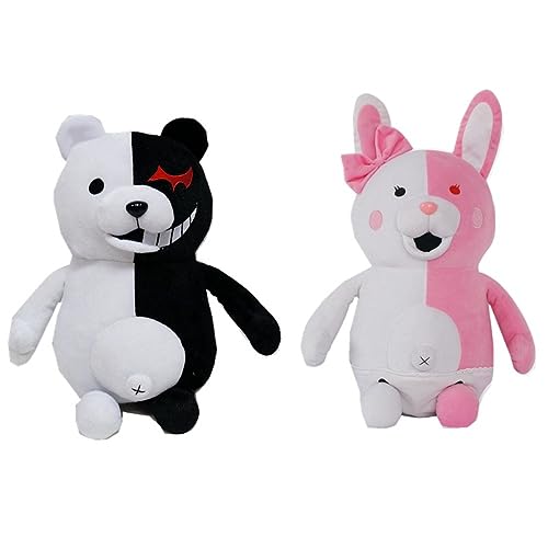 2 Danganronpa Plüschtiere, Schwarzer Bär Rosa Bär Plüschpuppe, 25cm Cartoon Stoffpuppe Für Männer Frauen 2 Danganronpa Plüschtiere, Schwarzer Bär Rosa Bär Plüschpuppe, 25cm Cartoon Stoffpuppe Für Männer Frauen von MayDee