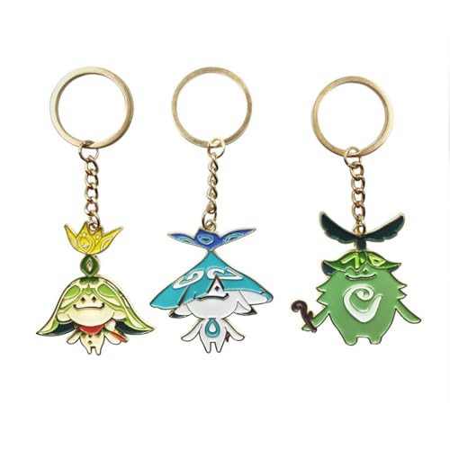 3 Stück Genshin Impact Schlüsselanhänger, Aranara Metall Anhänger, Genshin Aranara Key Dekoration Cosplay Zubehör von MayDee
