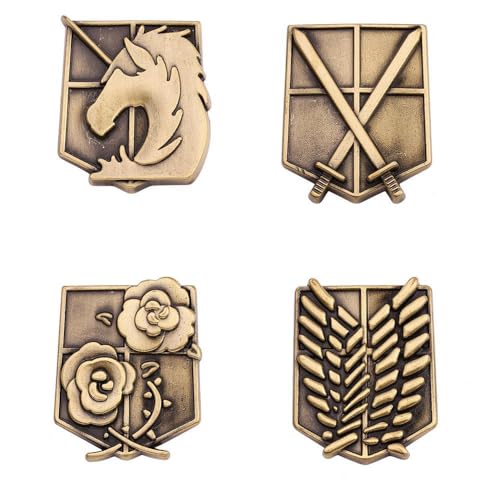 4 Attack on Titan Metall Abzeichen Accessoires Für Kleidung, Scout Legion Fanfiction Badge Wings of Freedom Broche Retro Dekoration 4 Attack on Titan Metall Abzeichen Accessoires Für Kleidung, Scout Legion Fanfiction Badge Wings of Freedom Broche Retro Dekoration von MayDee