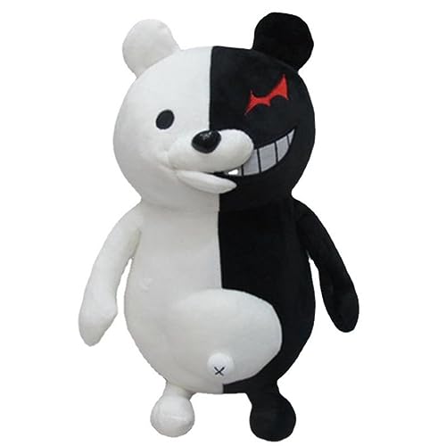 Danganronp Plüschtiere, Schwarzer Bär Rosa Bär Plüschpuppe, 25cm Cartoon Stoffpuppe Für Männer Frauen (A) von MayDee